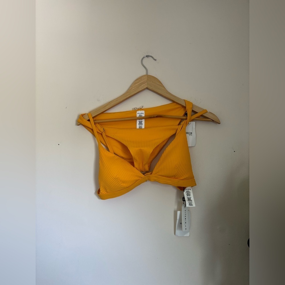 Vitamin A “Moss Bikini” Top & Bottom in Creamsicle EcoRib - Picture 3 of 9